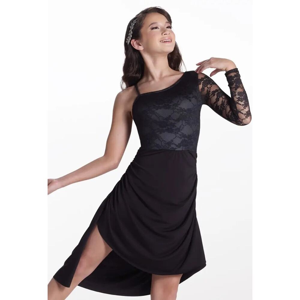 Dance Costume XS Adult Black Weissman 18864 Lyrical Contemporary Jazz Lace Dress